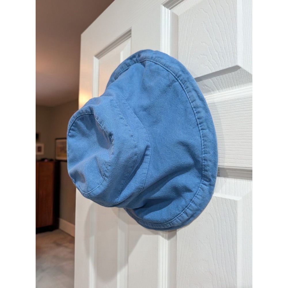 Scala Collezion Drawstring Cotton Sun Hat Bucket UPF 50 Coastal Fisherman Blue